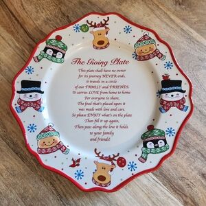 Festive Holiday Christmas Ceramic Giving Plate Cookie Plate Party Plate